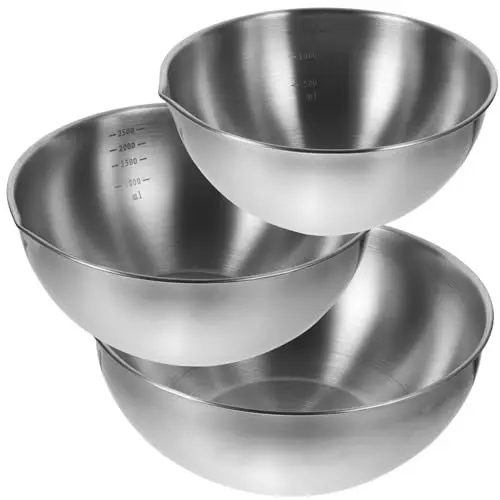 Produktbild: Mikinona Edelstahl Salat Schüssel Suppe Schüssel Set Ramen Breite Schüssel Spülen Schüssel Suppe Schüsseln Große Nudel Schüssel