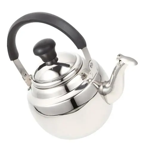 Produktbild: Mikinona Wasserkessel Wasserkocher Aus Wasser Kochender Topf Verschleißfester Wasserkocher Kaffeekessel Mit Deckel Kaffeepadmaschine Wasserkocher Griff Rostfreier Stahl Silver
