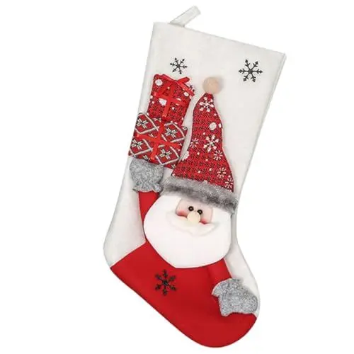 Produktbild: Mikinona Weihnachtssocken Weihnachtsstrumpfbeutel Weihnachten Weihnachtsbonbonstrumpf Sankt-strümpfe Kamin Weihnachtsstrümpfe Weihnachtsstrumpf Dekor Christbaumschmuck Gebürsteter Stoff