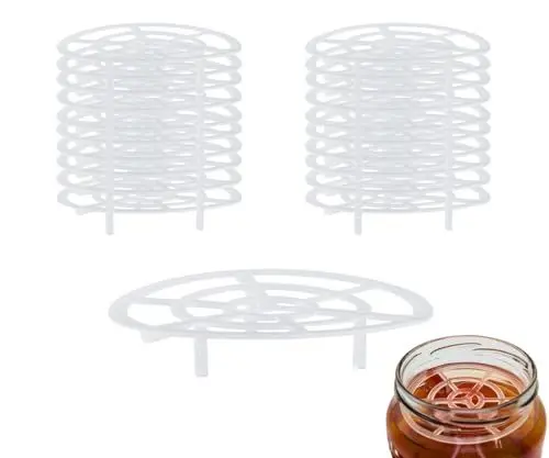 Produktbild: mikken 20 Gitter aus Kunststoff Ø 70 mm Gärgewicht - Alternative zum Einmachen und Fermentieren – passend für Einmachgläser mit TO 82 Deckel