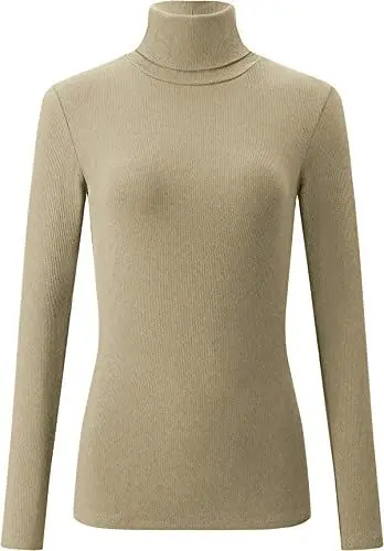 Produktbild: Mikos* Damen Pullover Baumwolle Leichter Rollkragenpullover Herbst Winter Slimfit Klassischer Schnitt Schwarz Grau S M 36 38 (705) (as3, Alpha, l, Regular, Regular, Beige)
