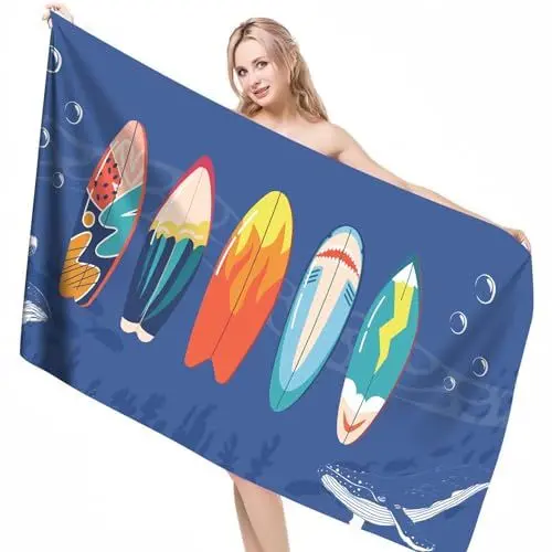 Produktbild: Mikrofaser Strandtuch Damen Badehandtuch Kinder Jungen Mädchen Teenager Strandhandtuch Groß Baumwolle, Strandlaken Beach Towel Strandtuch Delphin Badetücher Strandtücher xxl Microfaser Handtücher