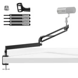 Produktbild: Mikrofon Arm Niedrig Profil, TONOR Low Microphone Boom Arm Auf/Ab voll verstellbar für Gaming Podcasting, Mikrofonarm Ständer Halterung für Hyper X Blue Yeti Rode Elgato Microfono T20LP