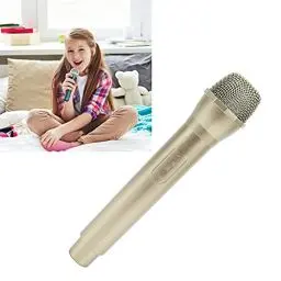 Produktbild: Mikrofon Gold, Akozon Mikrofon Attrappe, Mikrofon Karneval Realistisches Prop-Kunststoff-Mikrofon für Karaoke-Spaß-Bühne oder Kostüm-Requisite Geburtstagsfeier Begünstigt (Golden​)