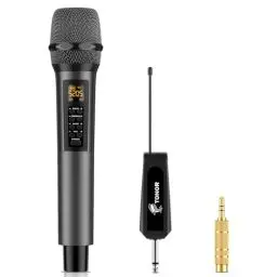 Produktbild: Mikrofon Kabellos mit Bass/Echo/Treble Soundeffekte, TONOR Funkmikrofon drahtloses Karaoke Mikro Wireless Microphone 60m Reichweite mit Empfänger für Hochzeit Party Vortrag Bühne Reden Konferenz TW515