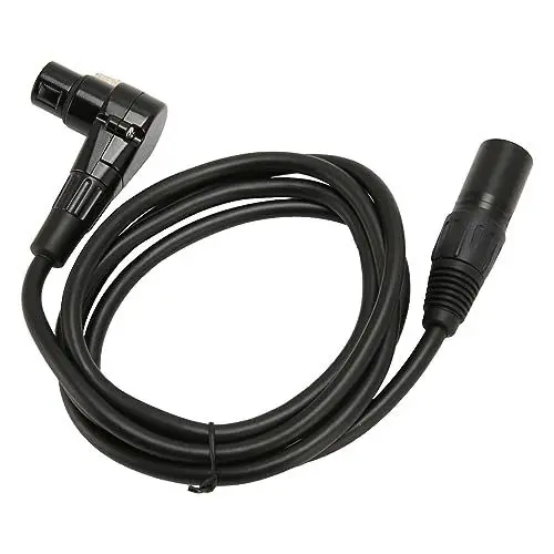 Produktbild: Mikrofonkabel XLR-Stecker auf 90-Grad-Buchse, Verlustfreies Signal, Stabile Verbindung für Mikrofone, Bühnenlichter, DMX-Lichter, Mischpulte – HiFi-Sound