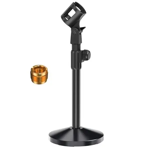 Produktbild: Mikrofonständer Tisch, Ohuhu Mikrofon Ständer Verstellbarer, Mikrofon Halterung mit 180° Mikrofonclip, Metall 5/8