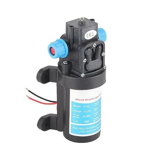 Produktbild: Mikromembranpumpe, Elektrischer Hochdruck DC Selfstuationsteigerungspumpe 80W mit Korrosionsbeständigkeit, Wechselstromadapter für Industriegeräte, Fahrzeugreinigung, (12V)