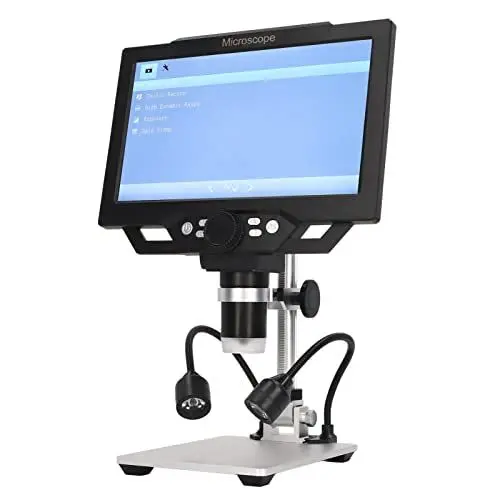 Produktbild: Mikroskop mit LED-Fülllicht, 100–240 V HD-Elektronenmikroskop, 22,9 Cm Großer Bildschirm, 12 MP, 1600-fache Vergrößerung, Digitales Mikroskop mit USB-Mikroskopen (EU-Stecker