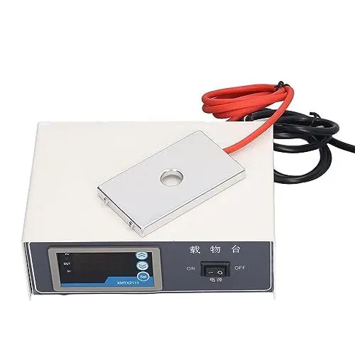 Produktbild: Mikroskop-Temperaturkontrollstufe, 75 W, Digitalanzeige, Konstante Temperatur, Objektträgerwärmer, Labor-Heizplatte für die Künstliche Befruchtung von Schweinen (EU-Stecker 220 V)