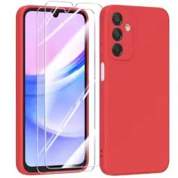 Produktbild: MIKULLE Hülle für Samsung Galaxy A15 4G / 5G HandyHülle + 2 Stück Schutzfolie, Schutzhülle Kompatibel mit Samsung Galaxy A15 Hülle dünn Weiche Silikon Case für Samsung Galaxy A15 (6.5