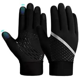 Produktbild: MILAIUN Kinder Handschuhe Wasserdicht Winter Warm-Kids Outdoor Sport Fahrradhandschuhe,Softshell Handschuhe Kinder Smartphone Touch mit Anti-Rutsch für Klein Junge Mädch Schwarz 10-14 Jahre