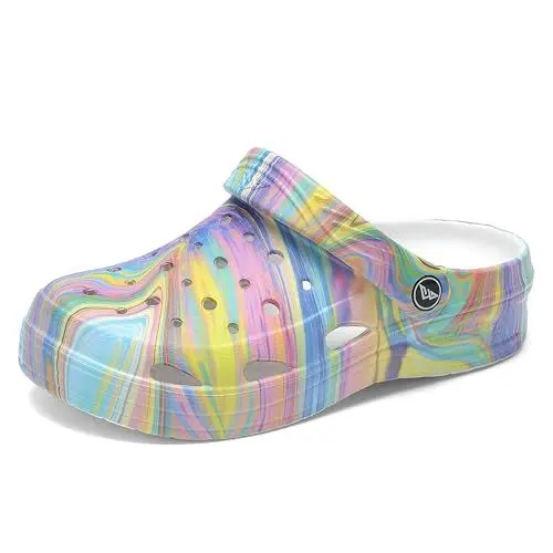Produktbild: Milazzo Jungen Mädchen Tarn-Garten-Clogs: Bequeme Slip-On-Strandsandalen für kleine und große Kinder - Kindergröße EU 36-37 Farbspirale
