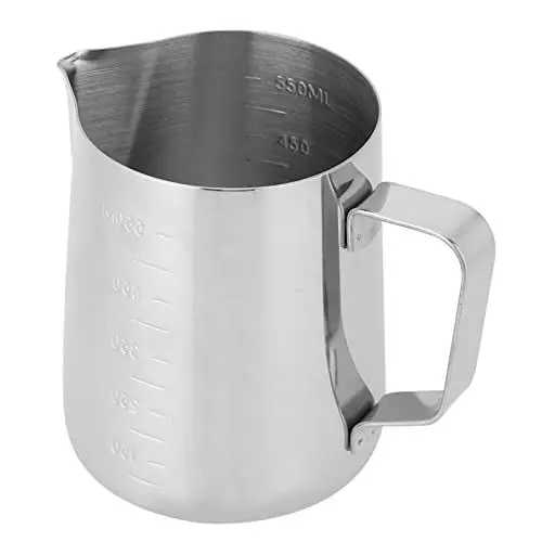 Produktbild: Milchaufschäumer aus Edelstahl, Milchaufschäumkännchen für die Zubereitung von Latte-Art-Kaffee, Edelstahl
