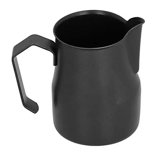 Produktbild: Milchaufschäumkännchen, Milchaufschäumkännchen aus Edelstahl 304, Milchkännchen aus Stahl, Poliert, Offener Griff, Milchaufschäumer mit Langer Öffnung für das Heimbüro (#1)