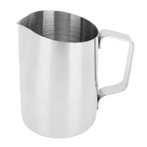Produktbild: Milchaufschäumkrug, 304 Edelstahl, Milchaufschäumkännchen, Innere Skala, Multifunktional, 450 Ml, für Café (Originalfarbe)