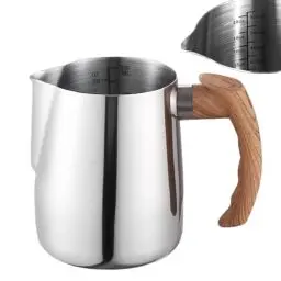 Produktbild: Milchkanne für Kaffeemaschine, 600ml/20oz 304 Edelstahl Milchschaum Krug, Milchkanne für Barista Making Latte Art, Cappuccino, Espresso