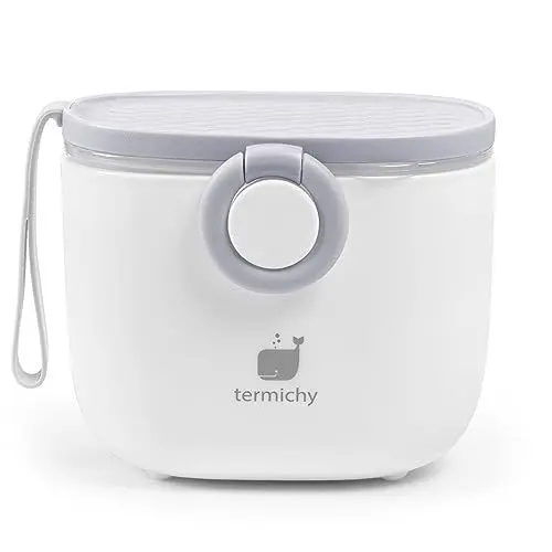 Produktbild: Milchpulver Portionierer baby, Termichy Milchpulver-Spender, 250g luftdichter tragbarer Milchpulver-Behälter für Reisen, mit Schaber und Löffel (Grau&weiß,1 Stück)