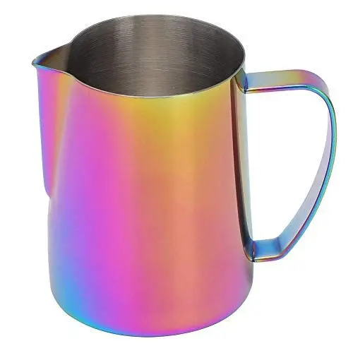Produktbild: Milchschaum Krug Tasse Kaffee Latte Art Cappuccino Herstellung Edelstahl Tasse 600ml(Bunt)