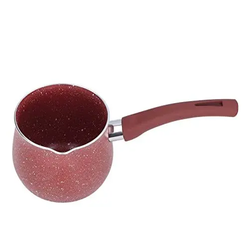 Produktbild: Milchtopf, Aluminiumlegierung, Antihaftbeschichtet, Mini-Kochtopf, 10 Cm, Einhandgriff, Kaffeewärmer, Kochtopf für Kaffee, Butter, Schokolade (Rot)