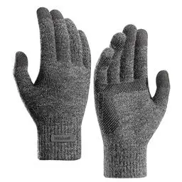 Produktbild: Milduall Strickhandschuhe Touchscreen, Fingerhandschuhe Winterhandschuhe Handschuhe Fäustlinge | rutschfest und Verdickt | Ideal für Damen Herren Radfahren Outdoor, Dunkelgrau