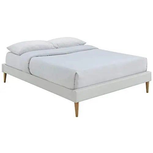 Produktbild: Miliboo Bett für Erwachsene 160 x 200 cm mit weißem Bettkasten und Holz AYO