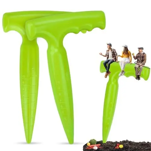 Produktbild: Milifox 2 Pcs Pflanzhilfe für Blumenzwiebeln,Blumenzwiebelpflanzer Sämaschine mit Messskala für Genaues Pflanzen,Idealer Pflanzlocher das Aussäen von Gemüse und Blumen,Hellgrün
