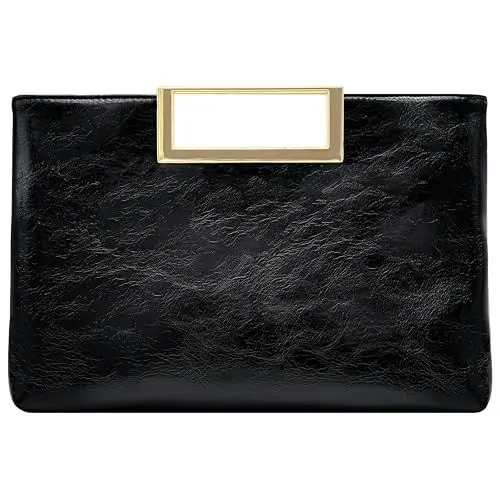 Produktbild: Milisente Damen Clutch Handtasche Schultertasche Elegant Abendtasche mit Handle Crossbodytasche Für Hochzeit Schwarz