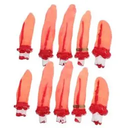 Produktbild: Milisten 10 Stück Halloween blutig gefälschte Finger Requisiten Künstliche blutige Körperteile für Halloween Party Requisiten Spukhaus Dekoration