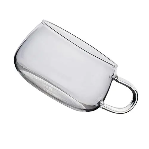 Produktbild: MAGICLULU 1Stk Tasse Bierkrüge aus Glas Gläser Joghurtbecher großer Glaskrug transparenter Tee Glastopf Glasbecher Kaffeebecher Milchbecher Henkelbecher aus Glas Doppelschicht kleiner Tee