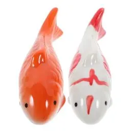 Produktbild: Milisten 2 Stück Keramik Schwimmender Fisch Aquarium Koi Fisch Schwimmfähige Figur Unterwasser-Porzellan-Fischfiguren Realistische Künstliche Fische Teehaustier Dekor Für