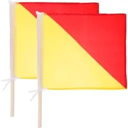 Produktbild: Milisten 2 Stück Sicherheitsflagge Verkehrswarnflagge Semaphor-Signalflagge Rote Und Gelbe Schiedsrichterflagge Spielflagge Fußball-Fußball-Flagge Sport-Trainingsflagge