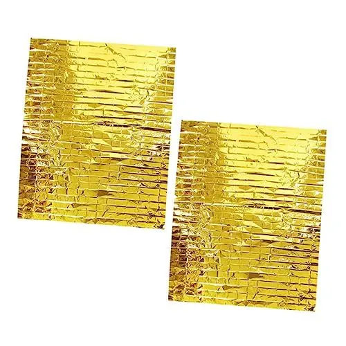 Produktbild: HANABASS 2 Stück Isolierdecke Tragbare Sonnensichere Decke Robuste Notfallplane Aluminiumfoliendecke Thermischer Überlebensteppich Thermoteppich Isolierte Outdoor Decke