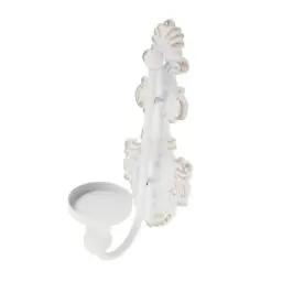 Produktbild: Milisten Retro-Wandkerzenhalter Retro-Kerzenständer Teelichtbecher Teelichthalter Wandkunst wohnaccessoires blumenmuster Kerzenhalter für Candle-Light-Dinner Stumpenkerzenhalter Eisen Weiß