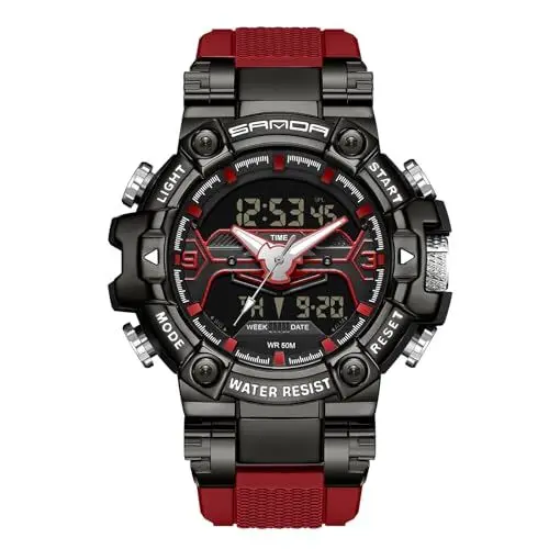 Produktbild: Militär Uhr Herren Digitaluhr Armbanduhr Herrenuhren Digital Uhr Herren Military Watch Outdoor Tactical Watch Stoppuhr 5 ATM Wasserdicht Groß Uhren Sport Chronograph Herren Sportuhr Männer Jungen