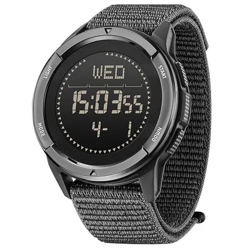 Produktbild: Militär Uhr Herren Digitaluhr Kompass Schrittzähler ohne app und Handy Kalorienzähler Herrenuhr Digital Armbanduhr Outdoor Tactical Watch Military 5 ATM Wasserdicht Stoppuhr Sport Chronograph Jungen