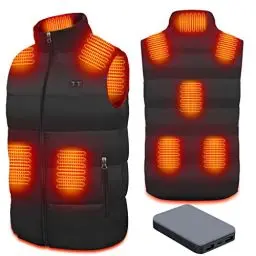 Produktbild: Miljgte Beheizbare Weste Herren Damen mit 16000mAh Batterie Heizweste 8 Heizzone und 3 Stufen Temperatu Beheizte Weste USB Aufladung Beheizbare Jacke Elektrische Skifahren Reisen Angeln Camping