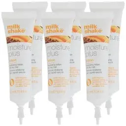 Produktbild: Milkshake Shake Moisture Plus Lotion 6 x 12 ml Feuchtigkeitscreme für trockenes Haar mit Papaya Extrakt und Integrity 41