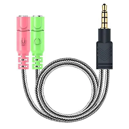 Produktbild: MillSO Kopfhörer Adapter (Nicht für Zwei Kopfhörer), 3.5mm Audio Klinke Y Kabel (3.5mm Stereo Stecker auf 2X 3,5mm Buchse) für PC Gaming Headset, TRS Mikrofon, PS4, Xbox One, Smartphones und Laptop