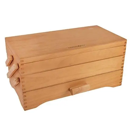 Produktbild: Milward Kiefernholz Cantilever Craft Hobby Nähen Aufbewahrungsbox, Holz