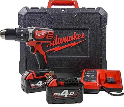 Produktbild: Milwaukee 4933443520 – M 18 bpd-402c Schlagbohrmaschine 18 V, 4,0 Ah Lithium, 2 Geschwindigkeitsstufen, 60 Nm