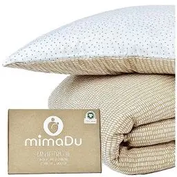 Produktbild: mimaDu Bio Baby Bettwäsche 100 x 135 | Bettwäsche Kinder 100 x 135 | Kinderbettwäsche 100x135 Baumwolle | Bettwäsche Baby für Jungen und Mädchen | GOTS und Oeko-Tex100 Zertifiziert (Boho)