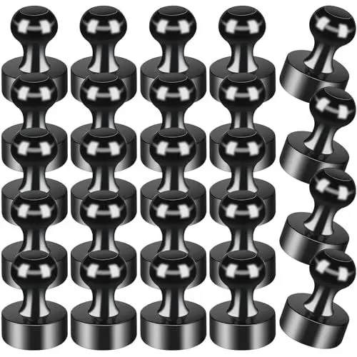 Produktbild: MIN CI 24 Stück Magnete Stark, Magnete für Magnettafel, Magnete Klein, Neodym Magnete, Kühlschrank Magnete, Magneten Starker Halt, Mini Magnete für Whiteboard Haus, Büro, Schwarz