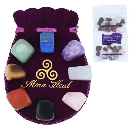 Produktbild: Mina Heal 8-Teilige Heilsteine, Kristalle, Edelsteine für Kinder, Edelsteine Heilsteine, Chakra Steine