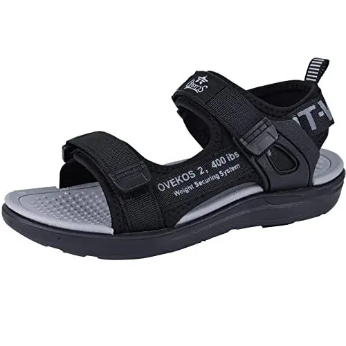 Produktbild: Minbei Kinder Sandalen Jungen Sommer Wasser Sommerschuhe Sandals für Boys Sport Outdoor Trekking Peeptoe Mit Klettverschluss Schwarz Grau 33