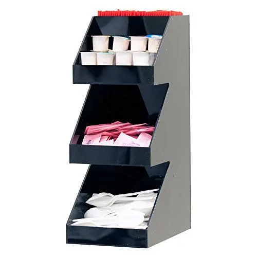 Produktbild: Mind Reader Foundation Collection, 3-Tier, 5-Compartment Coffee, Tea, Utensil and Condiment Dispenser, Countertop Organizer, Kitchen and Breakroom, 6