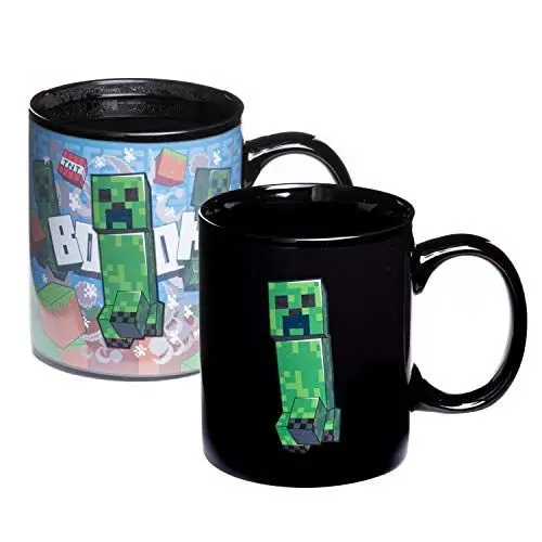 Produktbild: Minecraft Creeper Thermoeffekt-Tasse - Offiziell lizenziert, verwandelt sich mit heißem Getränk, Geschenk für Gamer, 295 ml (10 Fl Oz)