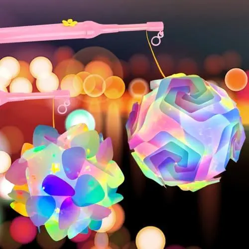 Produktbild: Mineup Laterne Kinder, 2 Stück St Martin Laterne Bastelset, Laternenstab Kinder Led, Martinslaterne mit Laternenstab, DIY Selbstgebaute Laterne, Laterne für St Martin Halloween Weihnachten