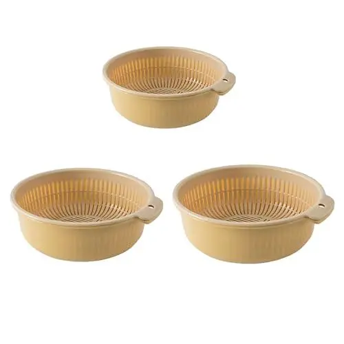 Produktbild: MINGZHE Großes Küchensieb, Sieb, Schüssel-Set, Multifunktionales Doppelschichtiges Abflussbecken und Korb Zum Waschen von Obst, Gemüse, Nudel-Nudel-Sieb, Waschkorb, Abflussschalen
