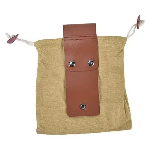 Produktbild: MINGZHE Obstpflücktasche, Taillenbehang, Segeltuchmaterial, PU-Stil, Gefaltet, Platzsparend, Gürtel, Futtertasche, Gemüseernte, Äpfel, Beeren, Gartenpflücktasche,(Khaki-Farbe im PU-Stil)